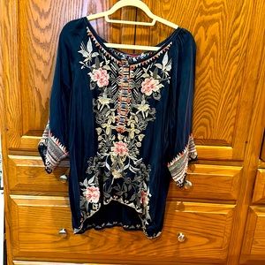 Johnny Was embroidered top. Please read description